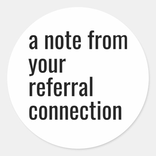 "Een briefje van..." Envelop Sticker (B&W) (Voorkant)