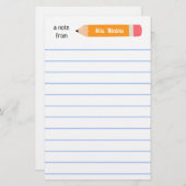 Een briefje van geel potlood... leert cadeau briefpapier (Voorkant / Achterkant)