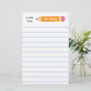 Een briefje van geel potlood... leert cadeau briefpapier