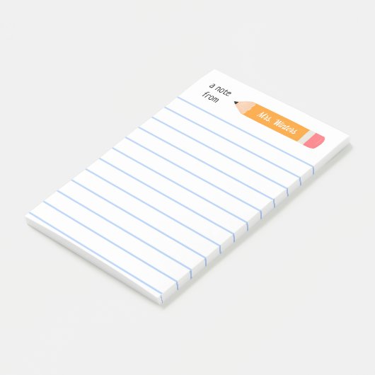 Een briefje van geel potlood... leert cadeau post-it® notes (Schuin)