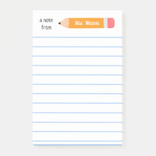 Een briefje van geel potlood... leert cadeau post-it® notes