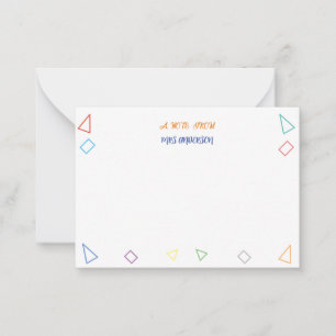 Een briefje van leraar Gift Notitiekaartje