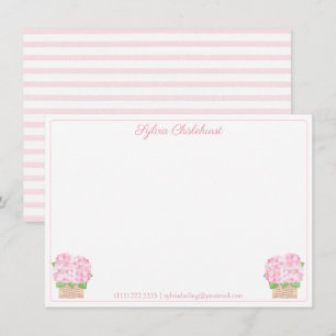 Een briefje van Pretty Pink Hydrangeas Baby Shower Bedankkaart