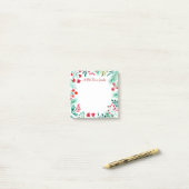 Een briefje van Santa + Waterverf Winter Botanical Post-it® Notes (Op bureau)