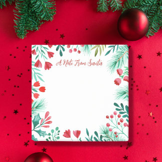 Een briefje van Santa + Waterverf Winter Botanical Post-it® Notes