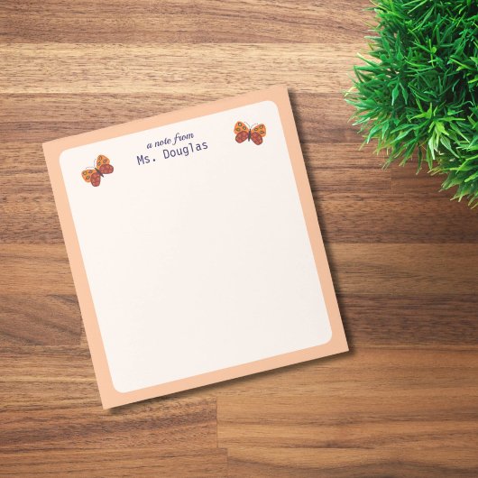 Een briefje van Teacher Butterfly Notitieblok