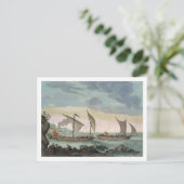 Een Brigantine die achter een Felucca aan zit en o Briefkaart (Staand voorkant)