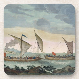 Een Brigantine die achter een Felucca aan zit en o Onderzetter