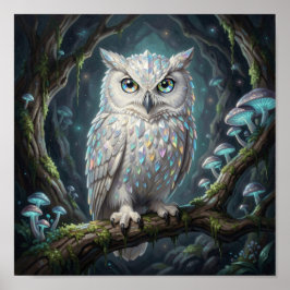 Een briljante witte uil poster