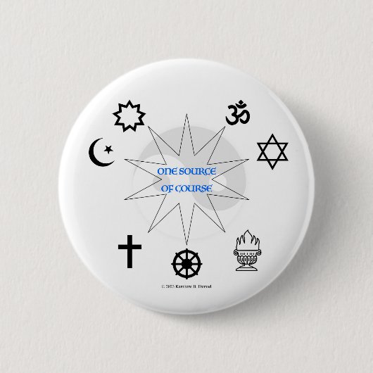 Eén bron van natuurlijk ronde button 5,7 cm (Voorkant)