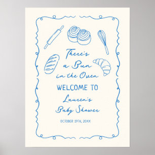 Een broodje in de oven Baby Shower Welkom Poster