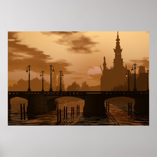 Een brug in Amsterdam Poster (Voorkant)