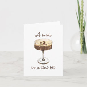 Een bruid in een klein beetje bruid Funny Martini Kaart