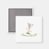 Een bruid in een klein beetje bruidstaart Martini Magneet (Voorkant / Achterkant)