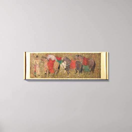 Een bruidegom met paarden canvas afdruk (Voorkant)