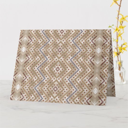 Een bruin tapijt met een symmetrische ontwerpfunct kaart (Gele Bloem)