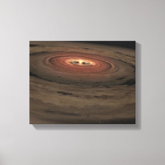 Een bruine dwerg omringd door een draaiende schijf canvas afdruk (Voorkant)