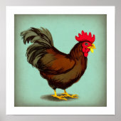 Een bruine rooster poster (Voorkant)