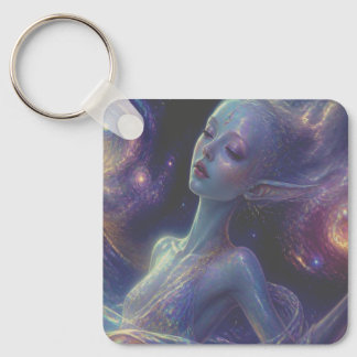 Een buitenaards/Alien meisje gaat slapen Sleutelhanger