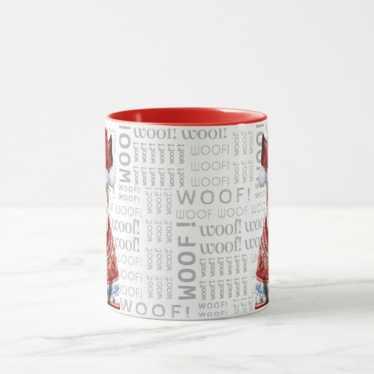 Een Bull Terrier Kerstman in een Sweater Wolf acht Mok (Midden)