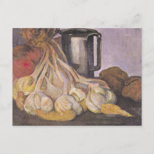 Een Bunch knoflook en een Pewter Tankard Briefkaart