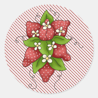 Een bundel aardbeien ronde sticker