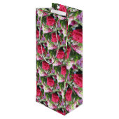 Een bundel bloemen, met inbegrip van rode rozen wijn cadeautas (Achterkant Gekanteld)