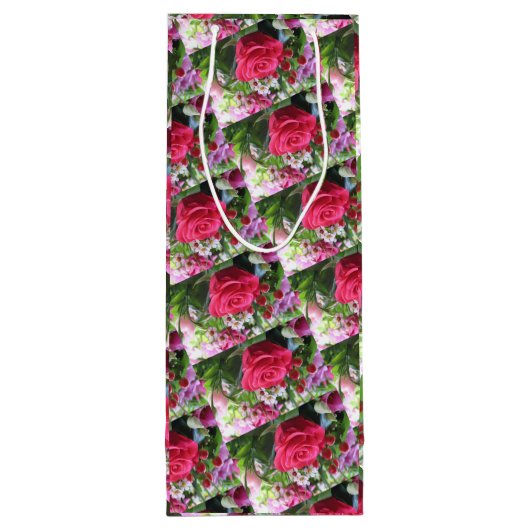 Een bundel bloemen, met inbegrip van rode rozen wijn cadeautas (Achterkant)
