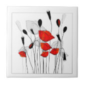 Een bundel rode papavers tegeltje (Voorkant)
