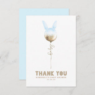 Een Bunny Balloon Baby shower Kleine Dank u Bedankkaart
