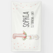 Een bunny Birthday Banner Eerste Roze Meisrooster (Verticaal)