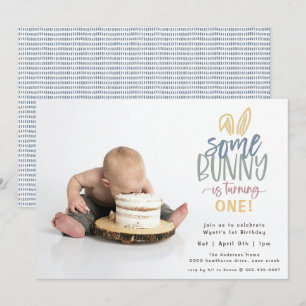 Een Bunny Birthday Party fotouitnodiging Kaart