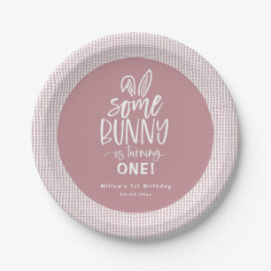Een Bunny Birthday Party Paper-Bord Papieren Bordje