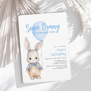 Een Bunny Blue Boy eerste verjaardag Kaart