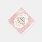 Een Bunny draait een eerste verjaardag Servet (Hoek)