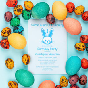 Een Bunny draait er één: eerste verjaardag Kaart