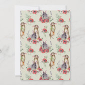 Een Bunny Ear Floral Girl Birthday-uitnodiging Kaart (Achterkant)