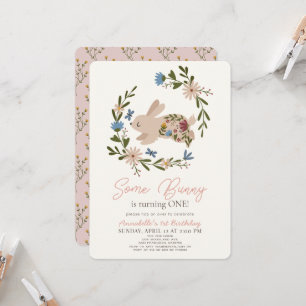Een Bunny Floral met 1 september Kaart