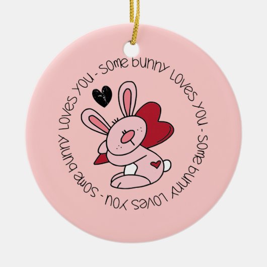 Een Bunny houdt van je Keramisch Ornament (Voorkant)