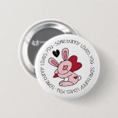 Een Bunny houdt van je Ronde Button 5,7 Cm (Voorkant /achterkant)