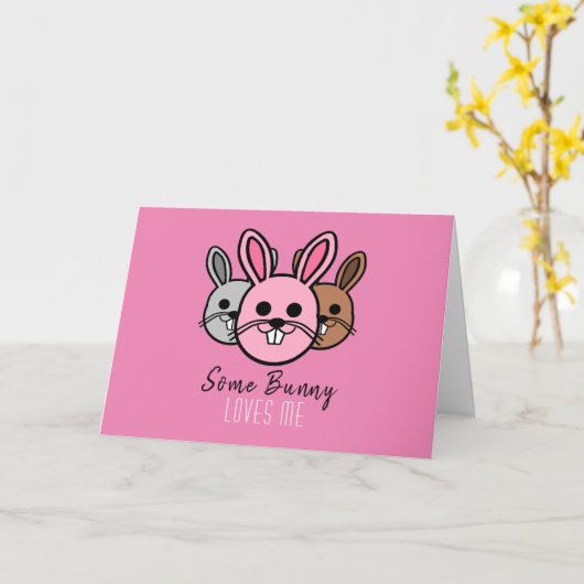 Een Bunny houdt van me Kaart (Gele Bloem)