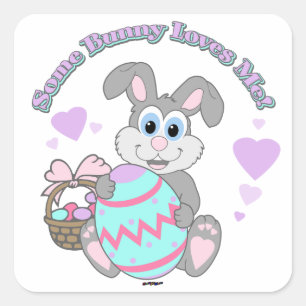 Een Bunny houdt van me. Paasbunny Vierkante Sticker