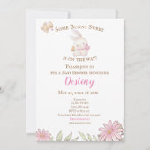 Een Bunny Pink Baby shower Uitnodiging (Voorkant)