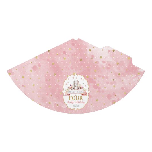 Een Bunny wordt vier vierde verjaardag Feesthoedjes (Voorkant)