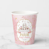 Een Bunny wordt vier vierde verjaardag Papieren Bekers (Achterkant)