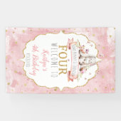 Een Bunny wordt vier vierde verjaardag Spandoek (Horizontaal)