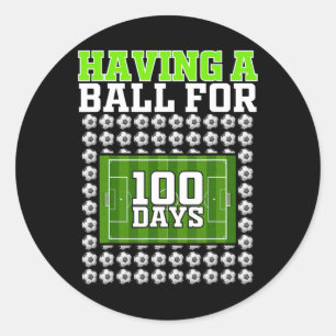 Een Byll voor 100 dagen Voetbal 100e dag School Ronde Sticker