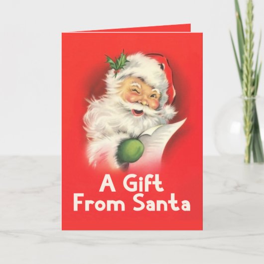 Een cadeau van de Kerstman Oudheid Kaart (Voorkant)