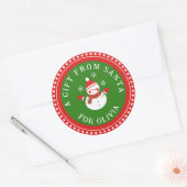 Een cadeau van het Kerst sticker van Santa Cute Sn (Envelop)