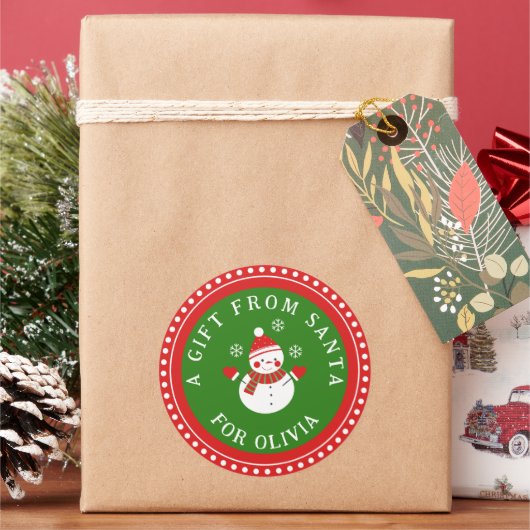 Een cadeau van het Kerst sticker van Santa Cute Sn (Feestdagen)